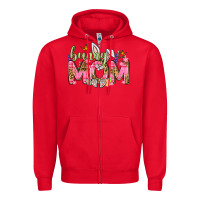 Red Bunny Mom Easter Day Zipper Hoodie - Neo Western