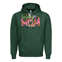 Sports Green Bunny Mom Easter Day Zipper Hoodie - Neo Western