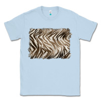Dusty Blue brown zebra pattern background Classic Tee - BarkalooDesign