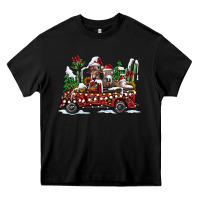 Black festive farm animal christmas truck Heavy Core Tee - CowhideDigitalArt