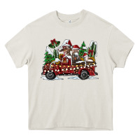 Cream festive farm animal christmas truck Heavy Core Tee - CowhideDigitalArt