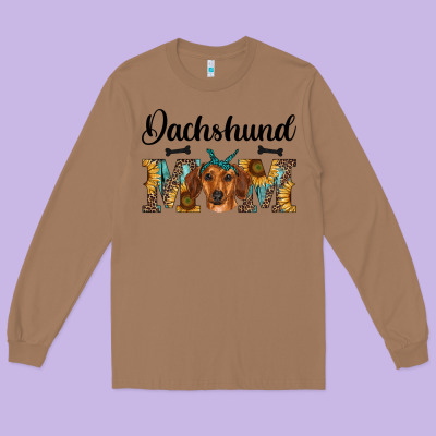 Western Dachshund Mom Long Sleeve Tee Designed By Ranaportraitstore