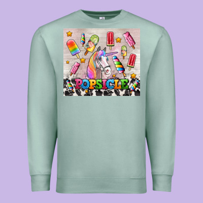 Popsicle's And Unicorn Premium Sweatshirt Designed By Adodesignshop