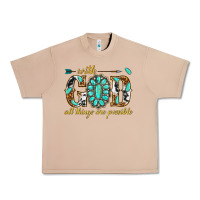Burro with god all things are possible with gemstone Urban Heavy Tee - texasbilliewilder