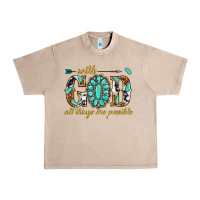 French Oak with god all things are possible with gemstone Urban Heavy Tee - texasbilliewilder