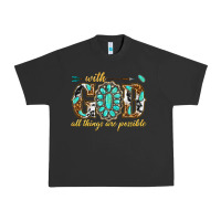 Pigment Black with god all things are possible with gemstone Urban Heavy Tee - texasbilliewilder