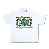 White with god all things are possible with gemstone Urban Heavy Tee - texasbilliewilder