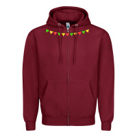 Burgundy mexican flags Zipper Hoodie - FaDigitalArtStudio