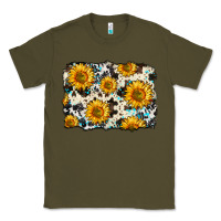 Army Green cowhide sunflower pattern Classic Tee - Zillion Design Studio