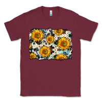 Burgundy cowhide sunflower pattern Classic Tee - Zillion Design Studio