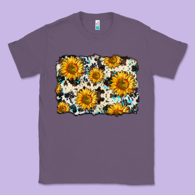 Cowhide Sunflower Pattern Classic Tee Designed By Zillion Design Studio
