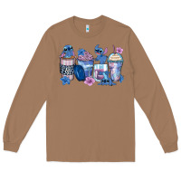Toasted Coconut stitch coffee cups Long Sleeve Tee - Zillion Design Studio