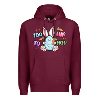 Burgundy too hip to hop easter Premium Hoodie - MaliasSmallBusiness