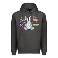 Charcoal Heather too hip to hop easter Premium Hoodie - MaliasSmallBusiness