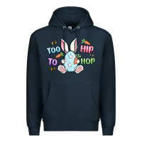 Navy too hip to hop easter Premium Hoodie - MaliasSmallBusiness