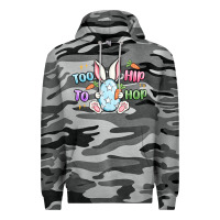 Slate Camo too hip to hop easter Premium Hoodie - MaliasSmallBusiness
