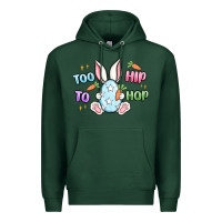 Sports Green too hip to hop easter Premium Hoodie - MaliasSmallBusiness
