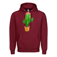 Burgundy mexican cactus Zipper Hoodie - FaDigitalArtStudio