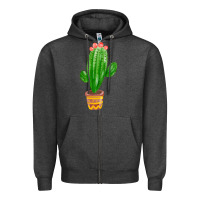 Charcoal Heather mexican cactus Zipper Hoodie - FaDigitalArtStudio