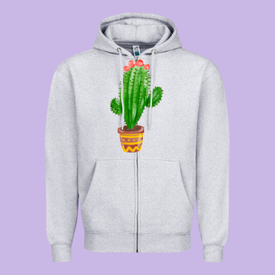 Mexican Cactus Zipper Hoodie Designed By Fadigitalartstudio