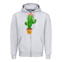 Heather Grey mexican cactus Zipper Hoodie - FaDigitalArtStudio