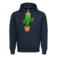 Navy mexican cactus Zipper Hoodie - FaDigitalArtStudio