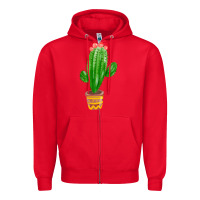 Red mexican cactus Zipper Hoodie - FaDigitalArtStudio