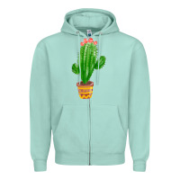 Seafoam mexican cactus Zipper Hoodie - FaDigitalArtStudio