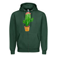 Sports Green mexican cactus Zipper Hoodie - FaDigitalArtStudio