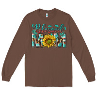 Chestnut western blessed mom with sunflower Long Sleeve Tee - texasbilliewilder