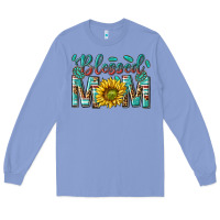 Colony Blue western blessed mom with sunflower Long Sleeve Tee - texasbilliewilder