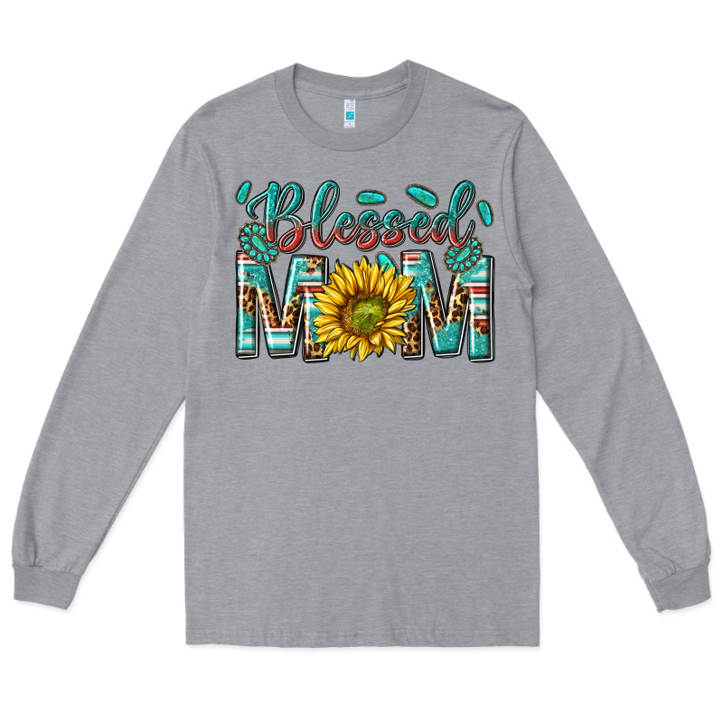 Western Blessed Mom With Sunflower Long Sleeve Tee by texasbilliewilder | Teevron