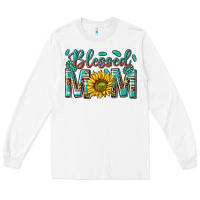 White western blessed mom with sunflower Long Sleeve Tee - texasbilliewilder