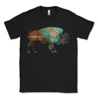 Black aztec bison Classic Tee - RanaPortraitStore