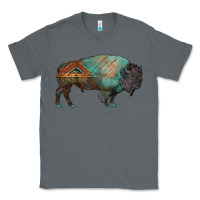 Charcoal Heather aztec bison Classic Tee - RanaPortraitStore