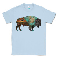 Dusty Blue aztec bison Classic Tee - RanaPortraitStore