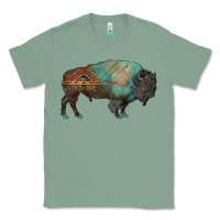 Sage aztec bison Classic Tee - RanaPortraitStore