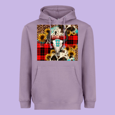 Bullskull Sunflower Heavyweight Hoodie Designed By Jahusdesignshop