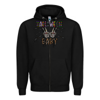Black halloween baby Zipper Hoodie - CowhideDigitalArt