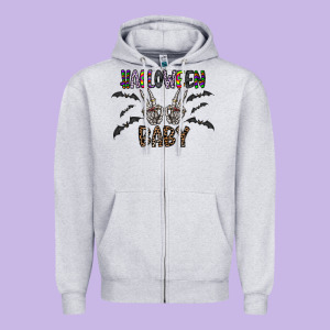 Halloween Baby Zipper Hoodie Designed By Cowhidedigitalart