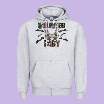Halloween Baby Zipper Hoodie Designed By Cowhidedigitalart