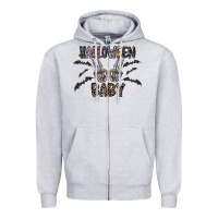 Heather Grey halloween baby Zipper Hoodie - CowhideDigitalArt