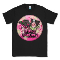 Black Pink Merry Christmas Pig Classic Tee - FaDigitalArtStudio