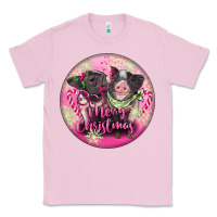 Bubblegum Pink Pink Merry Christmas Pig Classic Tee - FaDigitalArtStudio