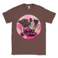 Chestnut Pink Merry Christmas Pig Classic Tee - FaDigitalArtStudio