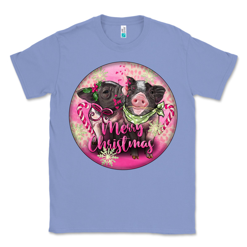 Pink Merry Christmas Pig Classic Tee by FaDigitalArtStudio | Teevron