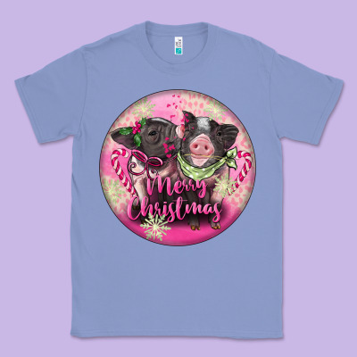 Pink Merry Christmas Pig Classic Tee Designed By Fadigitalartstudio