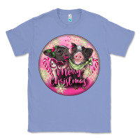 Colony Blue Pink Merry Christmas Pig Classic Tee - FaDigitalArtStudio