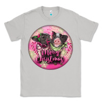 Moon Dust Pink Merry Christmas Pig Classic Tee - FaDigitalArtStudio