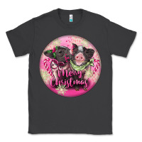 Smoke Pink Merry Christmas Pig Classic Tee - FaDigitalArtStudio